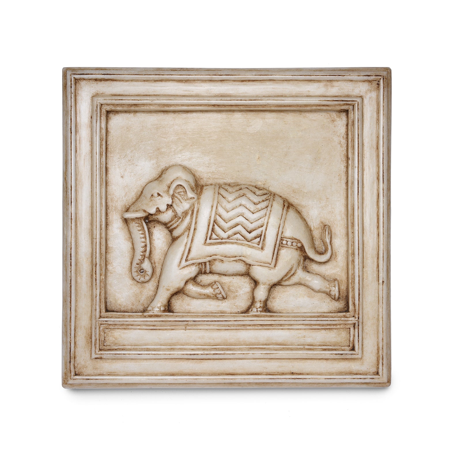 Marble Mughal Style Elephant Panel | Indigo Antiques