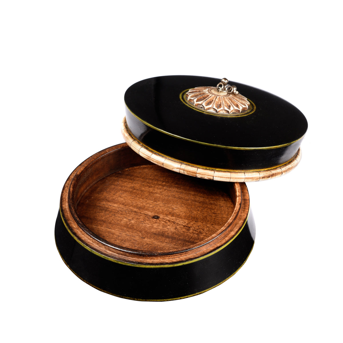 Medium Black Lacquer Pot | Indigo Antiques