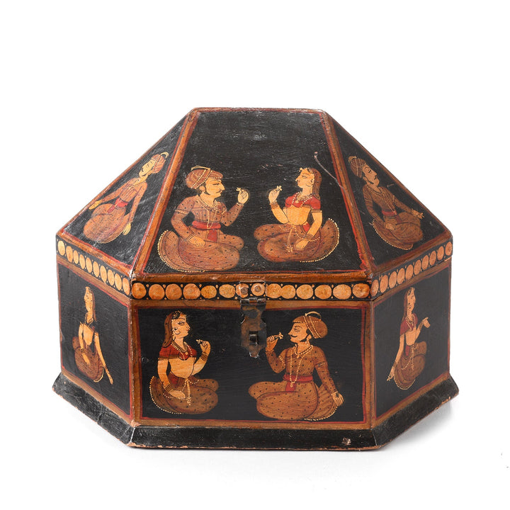 Hand Painted Dowry Box from Rajasthan | Indigo Antiques