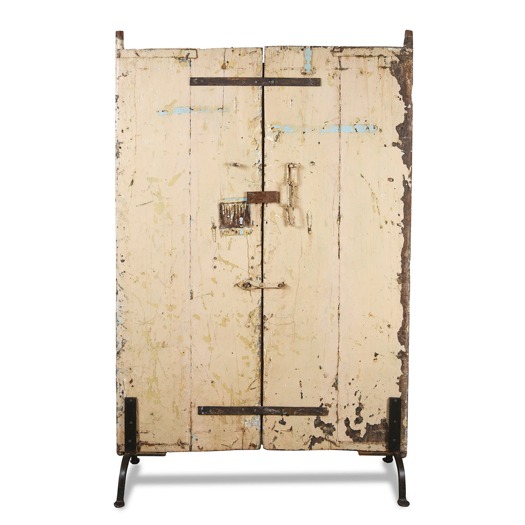 Back Of Old Painted Indian Door From Gujarat - 19thC | Indigo Antiques