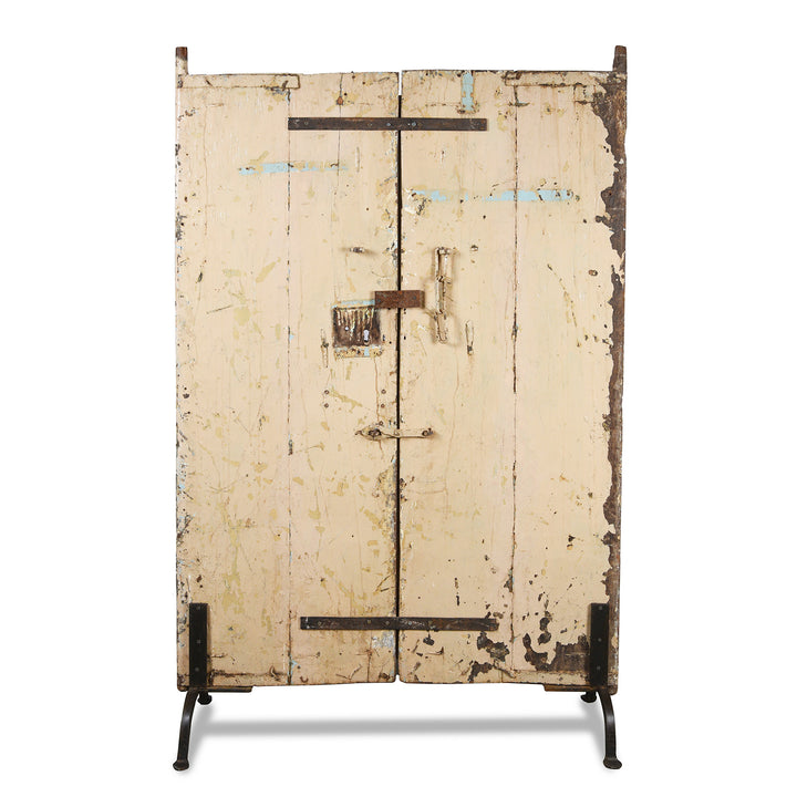 Back Of Old Painted Indian Door From Gujarat - 19thC | Indigo Antiques