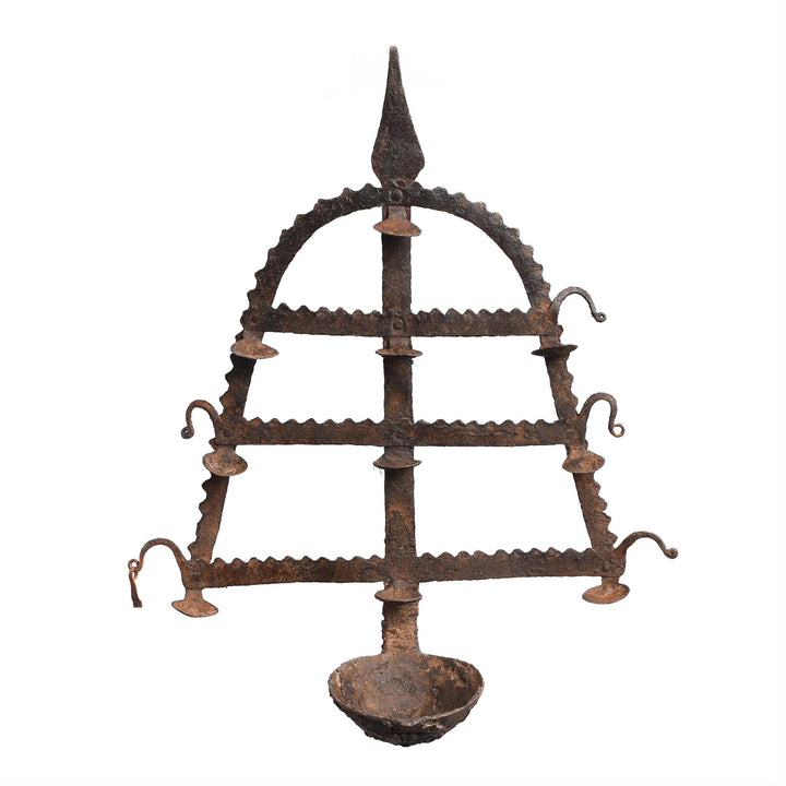  Old Iron Toran Diwali Lamp - 1920's | Indigo Antiques