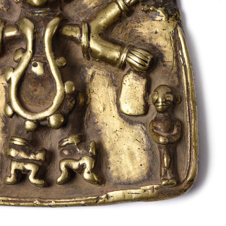 Detail From Antique Bronze Votive Panel Of Bhairav - Early 19thC | Indigo Antiques