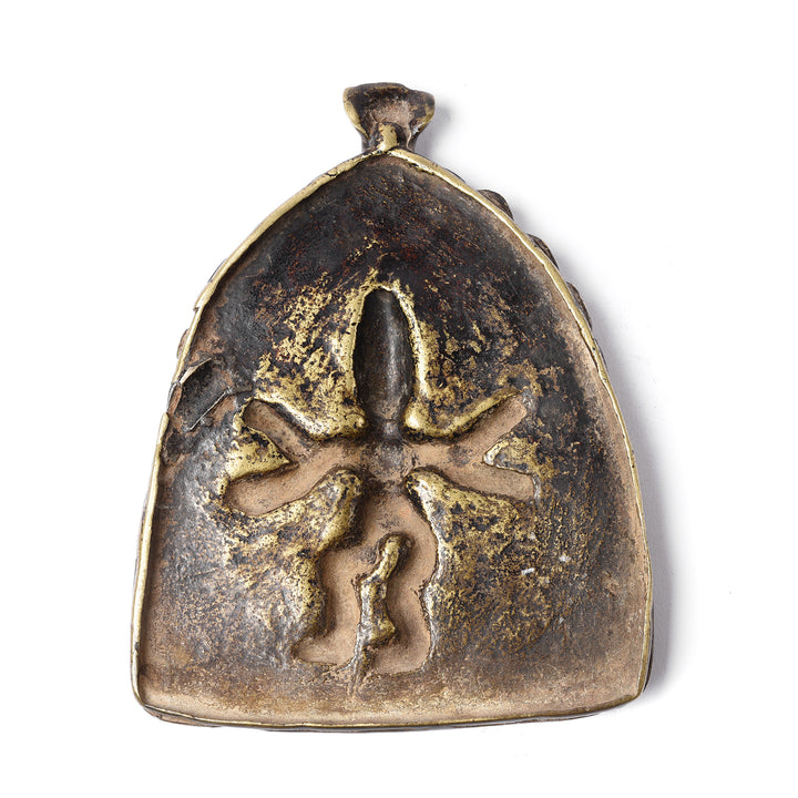 Back Of Antique Bronze Votive Panel Of Bhairav - Early 19thC | Indigo Antiques