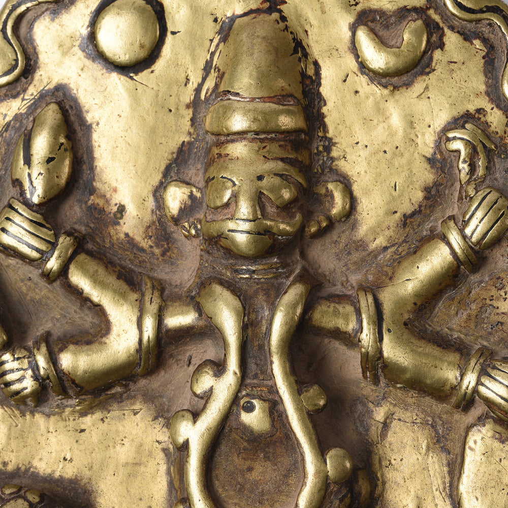 Antique Bronze Votive Panel Of Bhairav - Early 19thC | Indigo Antiques