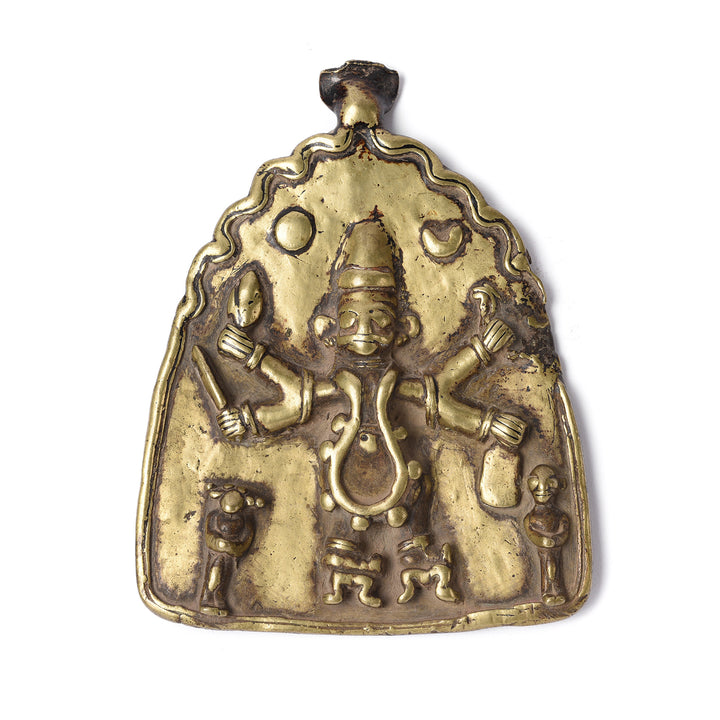 Antique Bronze Votive Panel Of Bhairav - Early 19thC | Indigo Antiques