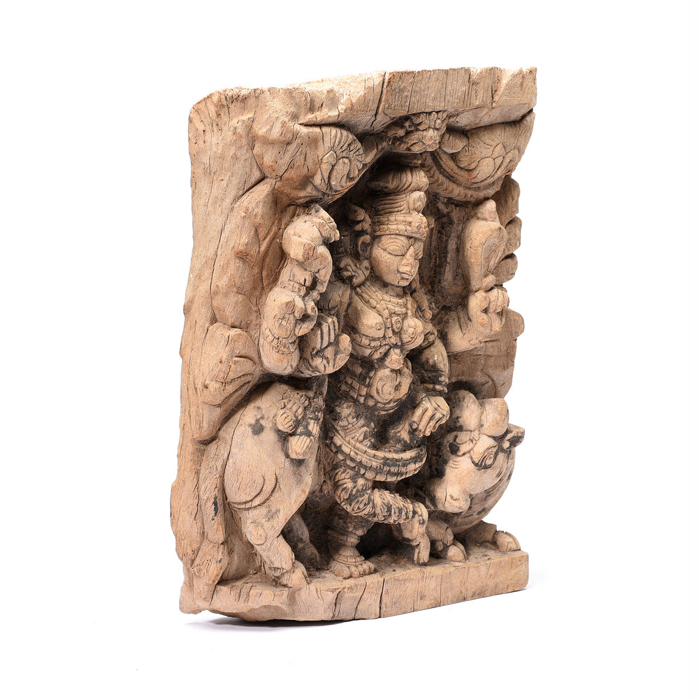 Indian Chariot Carving of Shiva Riding a Nandi - 18thC