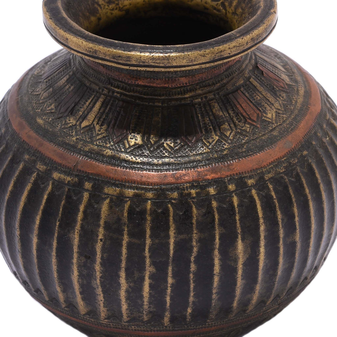 Detail From Brass And Copper Holy Water Pot - 19thC | Indigo Antiques