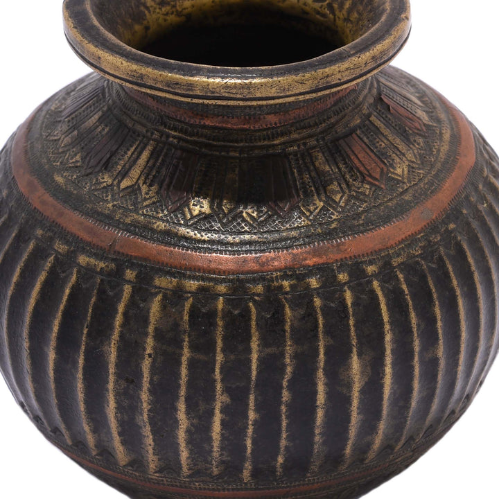 Detail From Brass And Copper Holy Water Pot - 19thC | Indigo Antiques