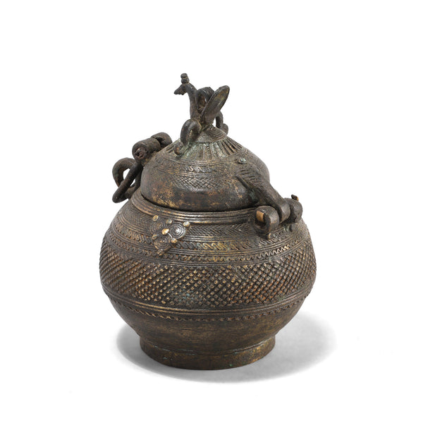 Bronze Dhokra Work Money Box From Kandhamal - 19th Century