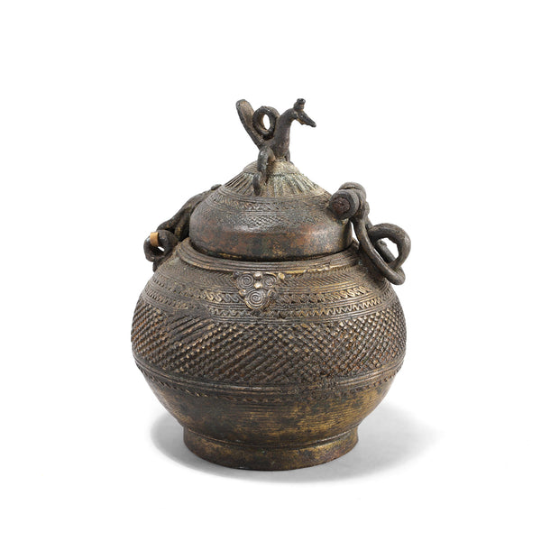 Bronze Dhokra Work Money Box From Kandhamal - 19th Century