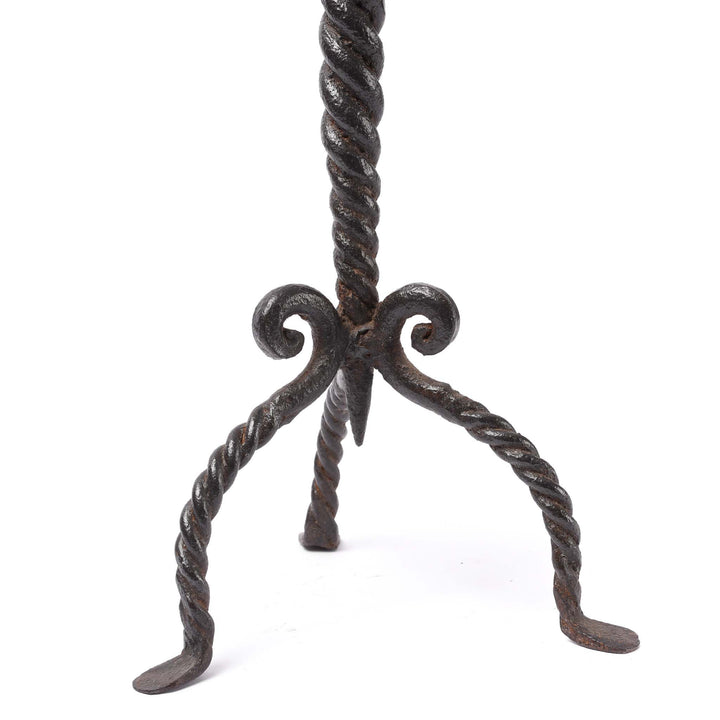 Ironwork Detail From Twisted Iron Candlestick From Rajasthan | Indigo Antiques