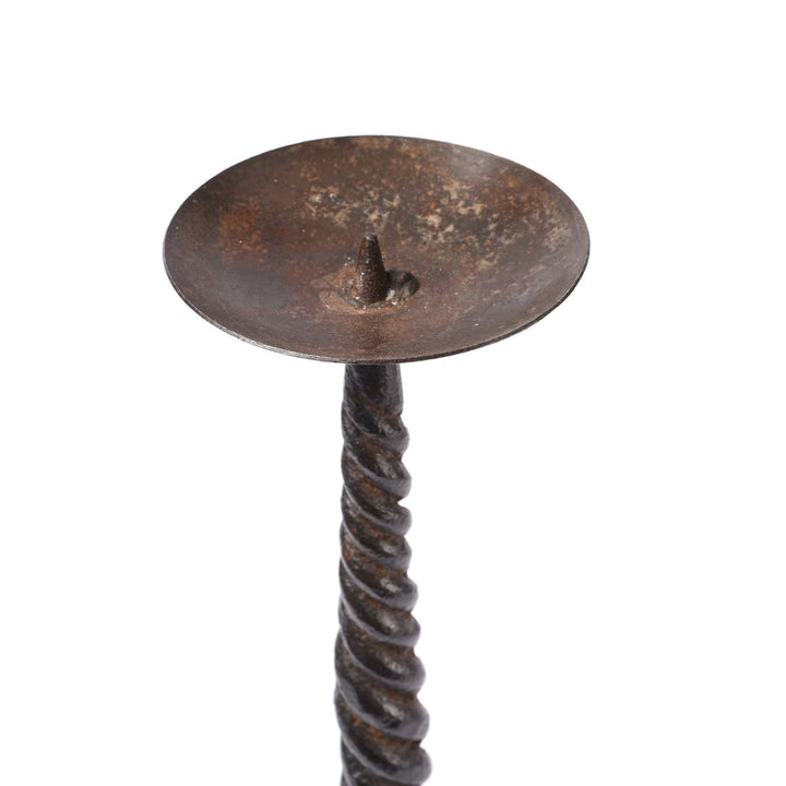 Detail From Twisted Iron Candlestick From Rajasthan | Indigo Antiques