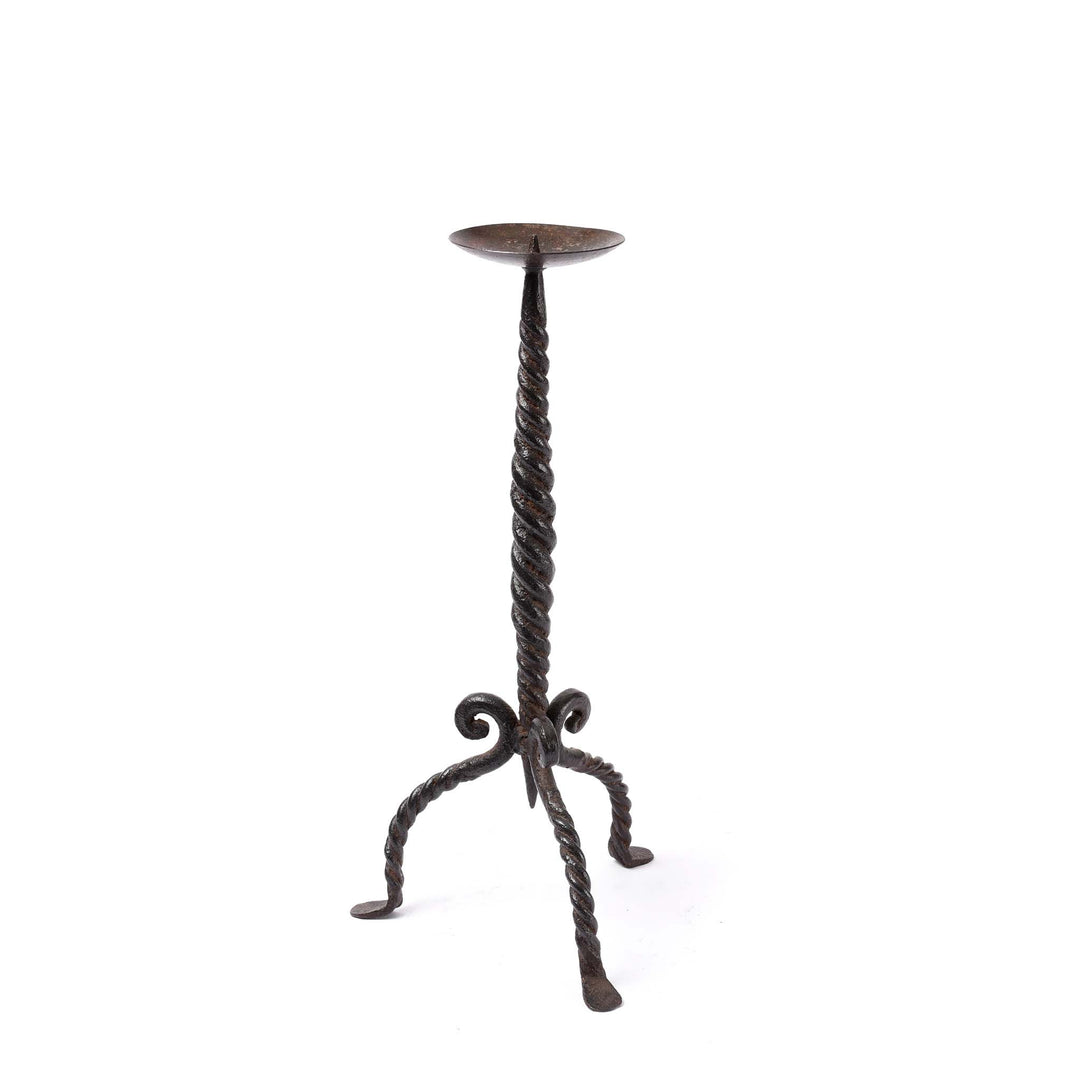 Twisted Iron Candlestick From Rajasthan | Indigo Antiques