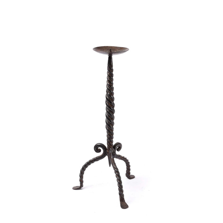 Twisted Iron Candlestick From Rajasthan | Indigo Antiques