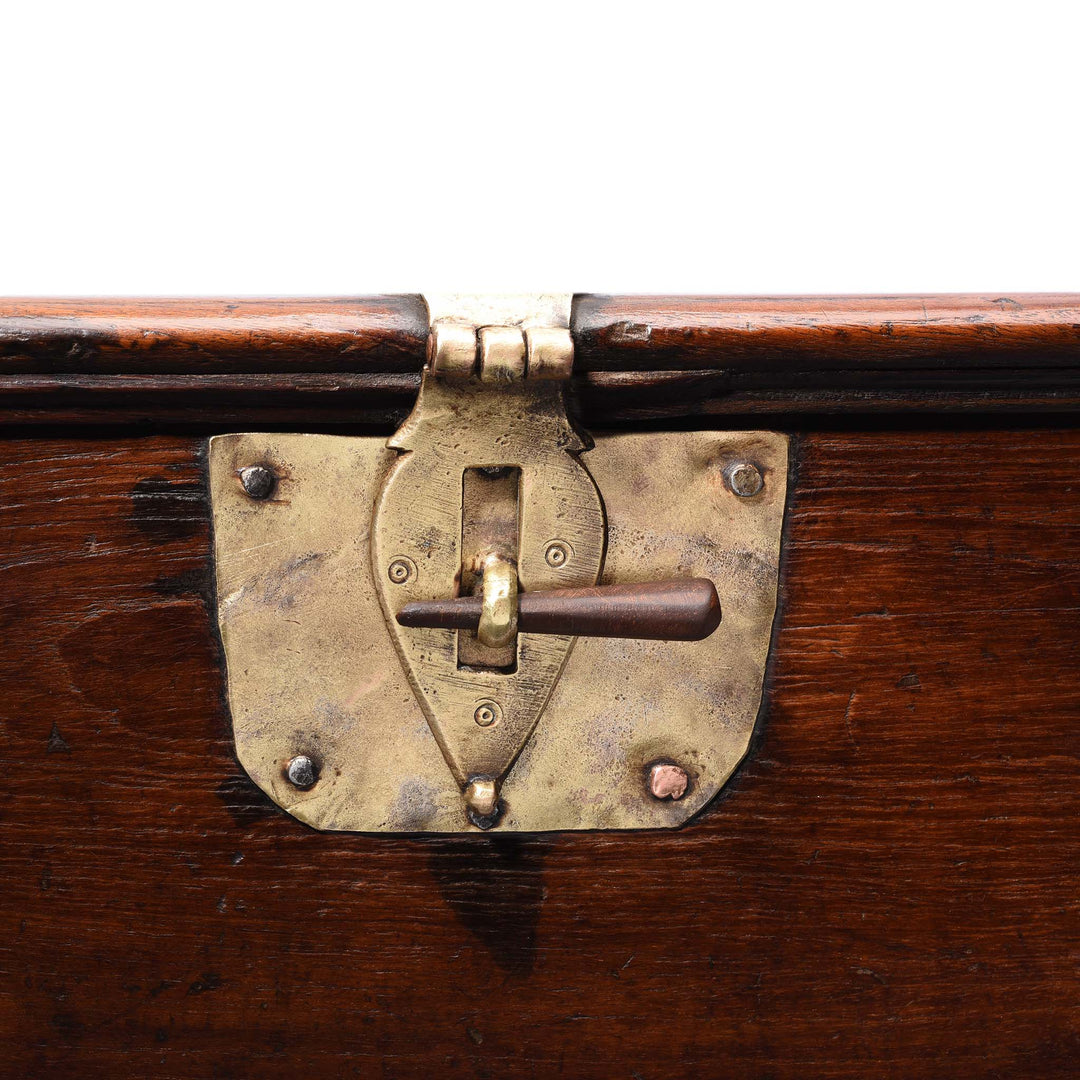 Latch Detail From Brass Bound Teak Chest - 19thC | Indigo Antiques