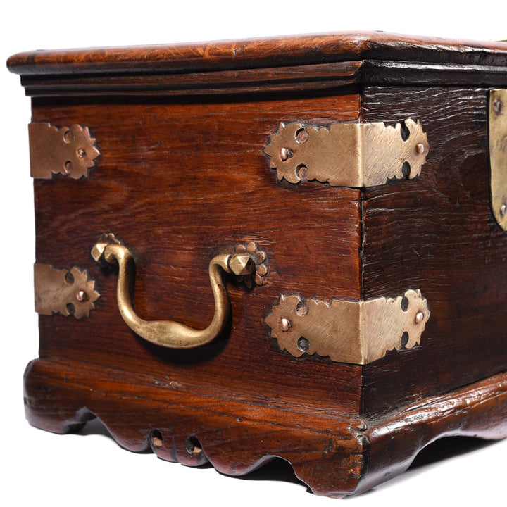 Handle Detail From Brass Bound Teak Chest - 19thC | Indigo Antiques