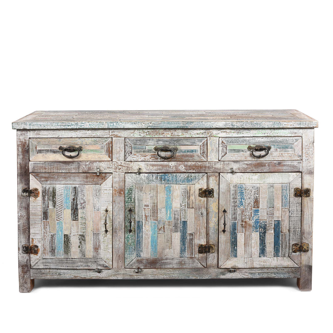 Reclaimed Teakwood Sideboard With Painted Finish | Indigo Antiques