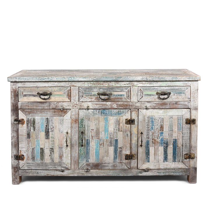 Reclaimed Teakwood Sideboard With Painted Finish | Indigo Antiques