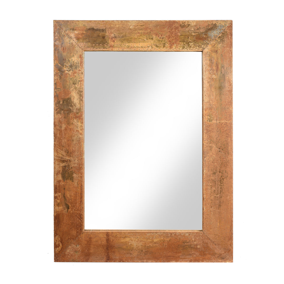 Vintage Portrait Zinc Clad Mirror | Indigo Antiques 