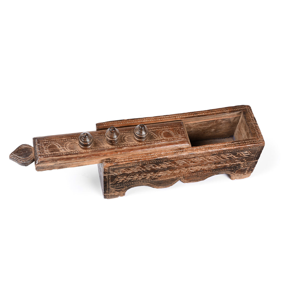 Open View Of Indian Tika Ash Box From Kerala - Ca 1920's | Indigo Antiques