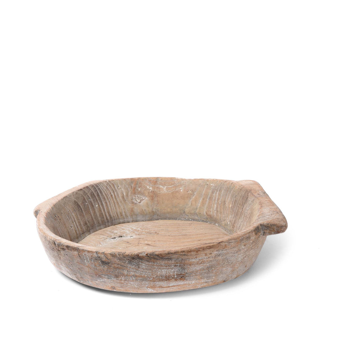 Carved Teak Bowl - Parath - Rajasthan - Ca 1920 | Indigo Antiques