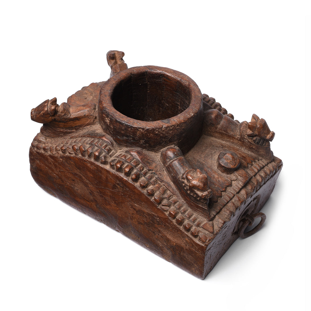 Teak Candle Holder From Kerala - Ca 100 Yrs Old | Indigo Antiques