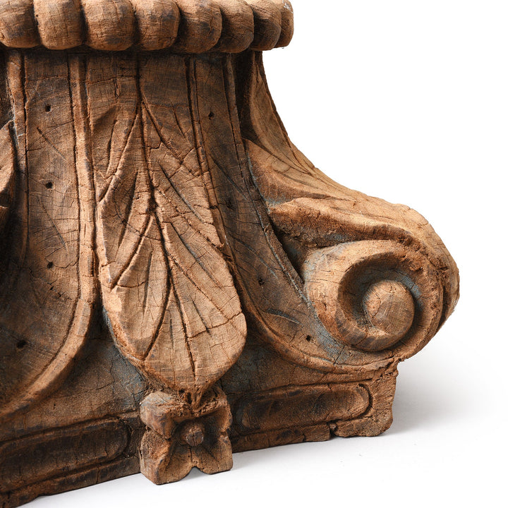 Carving Detail From Carved Teak Capitol From Gujarat - Late 19thC | Indigo Antiques
