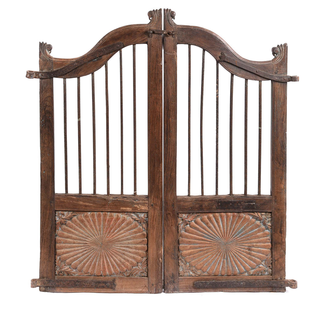 Carved Sunburst Dog Gate From Gujarat - 19thC | INDIGO ANTIQUES