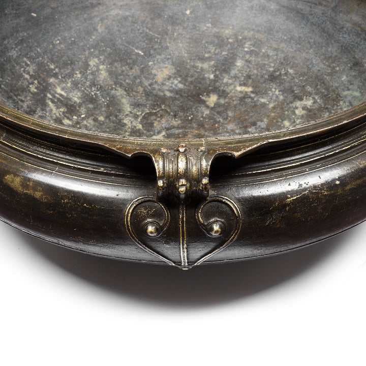 Handle Detail From Antique Bronze Urli from South India - Late 19thC | Indigo Antiques