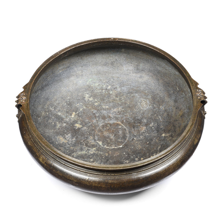 Top Down View Of Antique Bronze Urli from South India - Late 19thC | Indigo Antiques