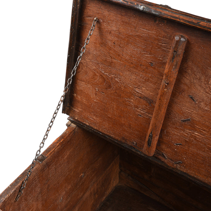 Chain Detail From Antique Iron Bound Teak Chest From Gujarat - 19th Century | Indigo Antiques