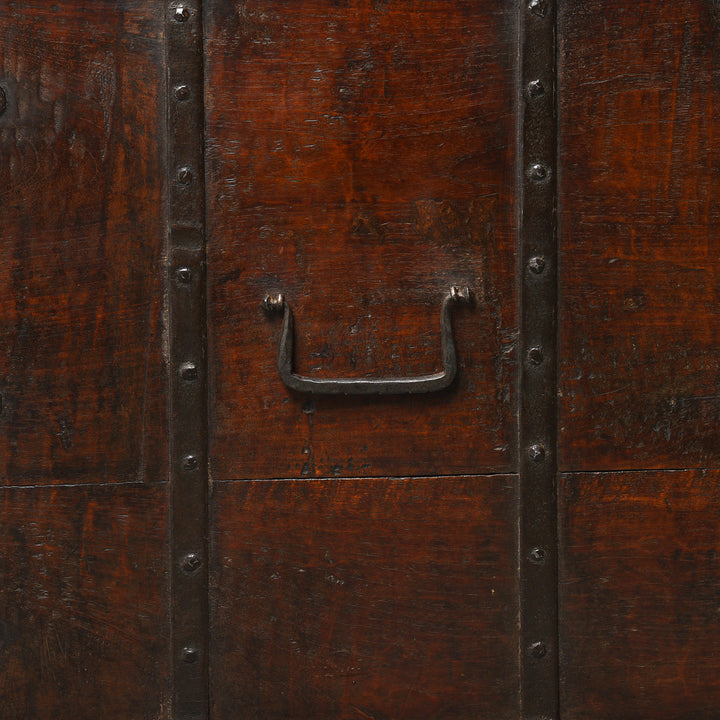 Handle Detail From Antique Iron Bound Teak Chest From Gujarat - 19th Century | Indigo Antiques