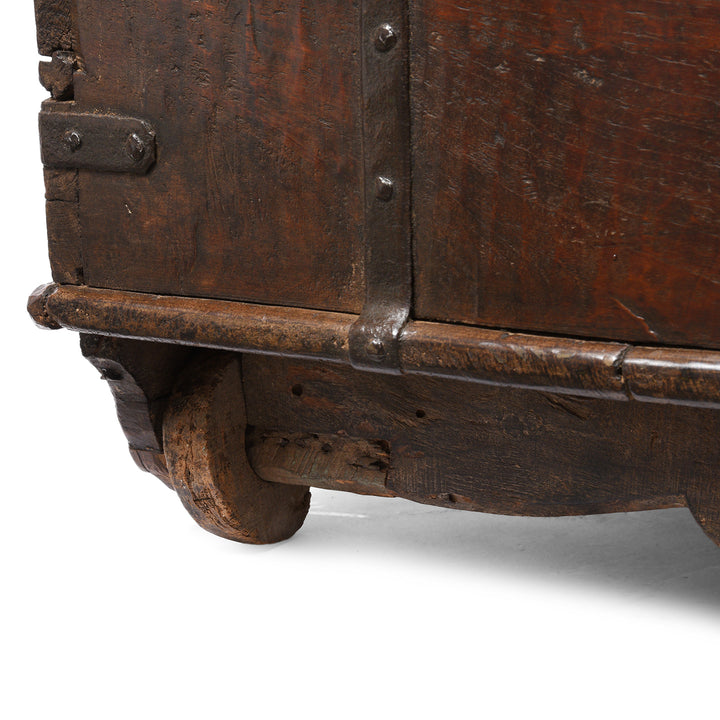 Wheel Detail From Antique Iron Bound Teak Chest From Gujarat - 19th Century | Indigo Antiques