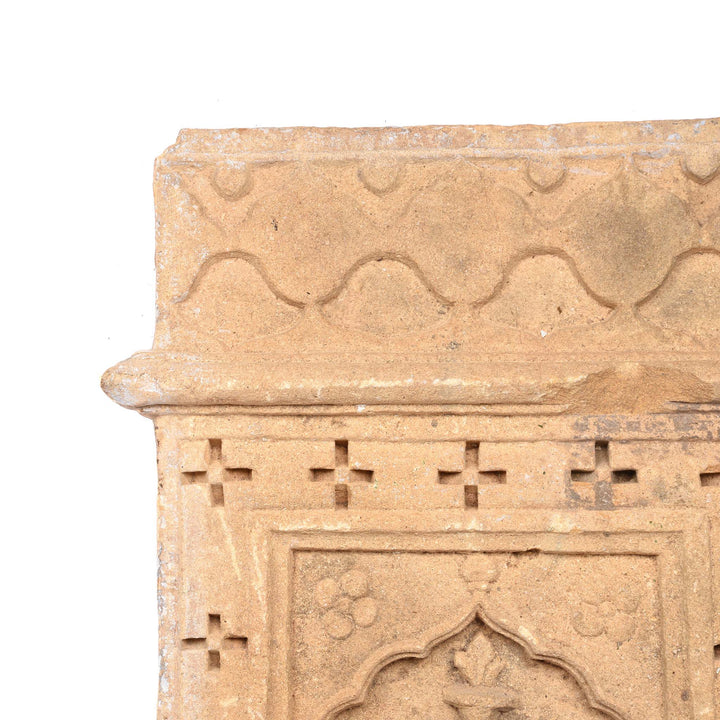 Corner Detail rom Carved Stone Panel - Mughal Style - 19thC | Indigo Antiques