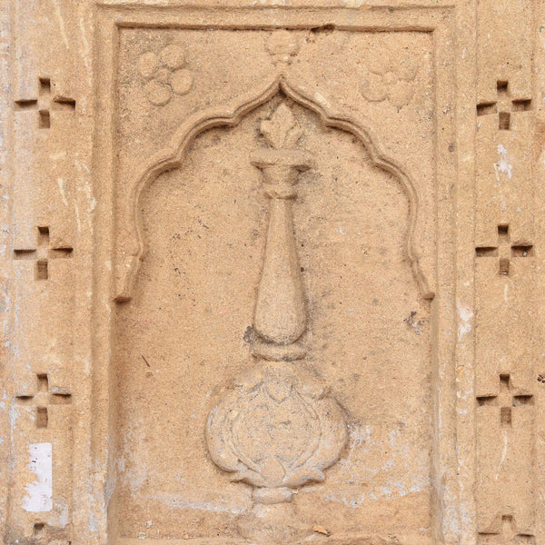 Carved Stone Panel - Mughal Style - 19thC