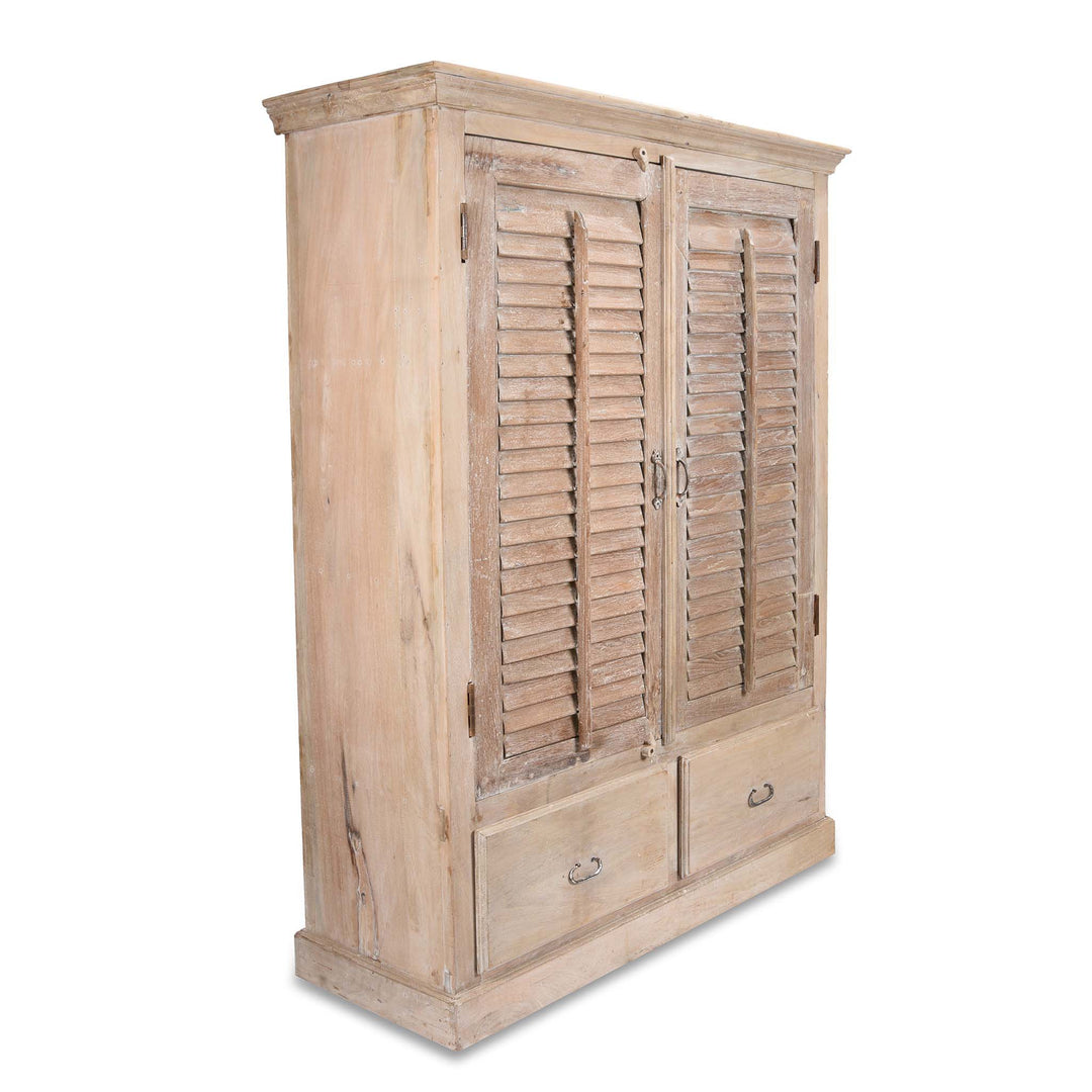 Angled View Of Louvre Cabinet From Rajasthan | Indigo Antiques