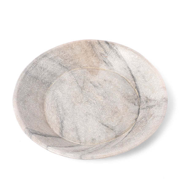 Old Carved Marble Bowl From Rajasthan - 50-80 Yrs Old