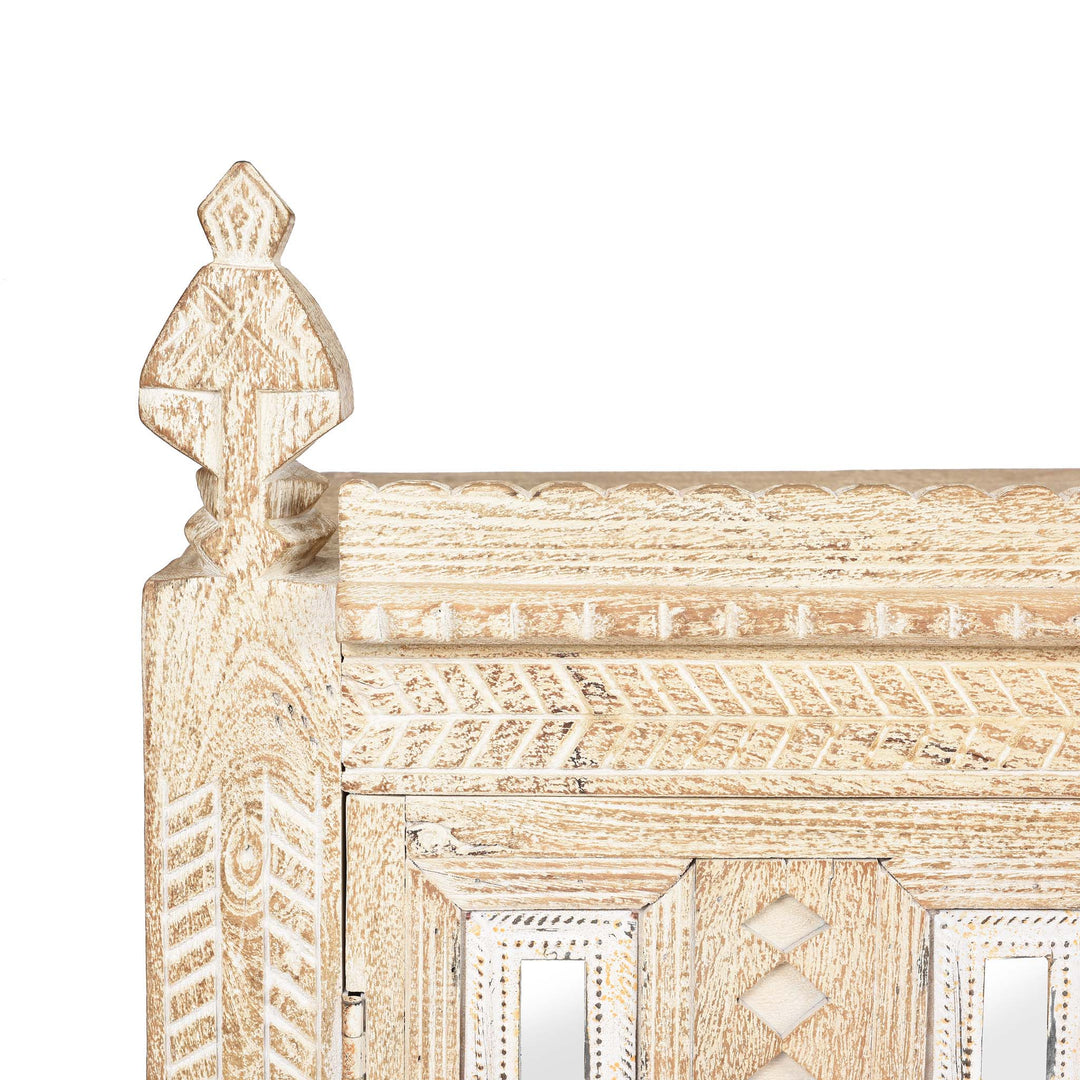 Corner detail From Low Kutchi AV Cabinet | Indigo Antiques