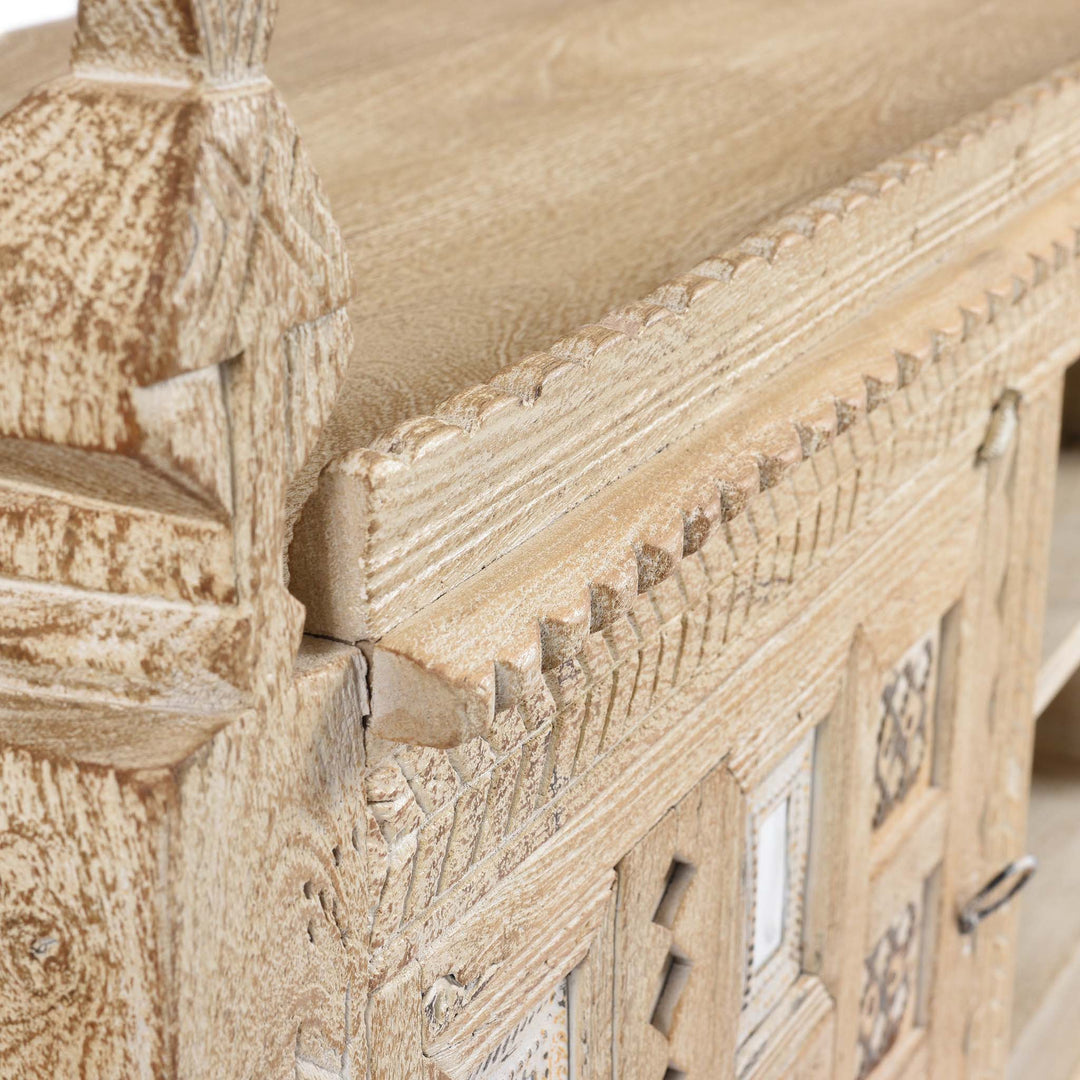 Cornering Detail From Low Kutchi AV Cabinet | Indigo Antiques
