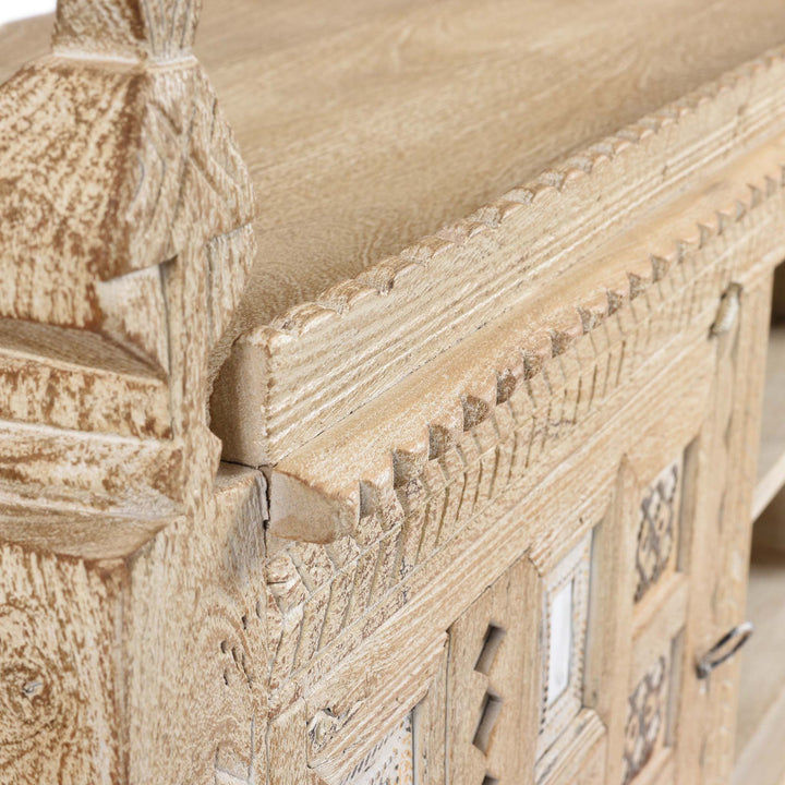 Cornering Detail From Low Kutchi AV Cabinet | Indigo Antiques