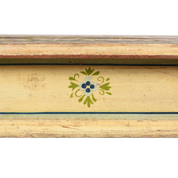 Painting Detail From Vintage Painted Coffee Table From Rajasthan | Indigo Antiques