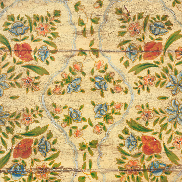Detail From Vintage Painted Coffee Table From Rajasthan | Indigo Antiques
