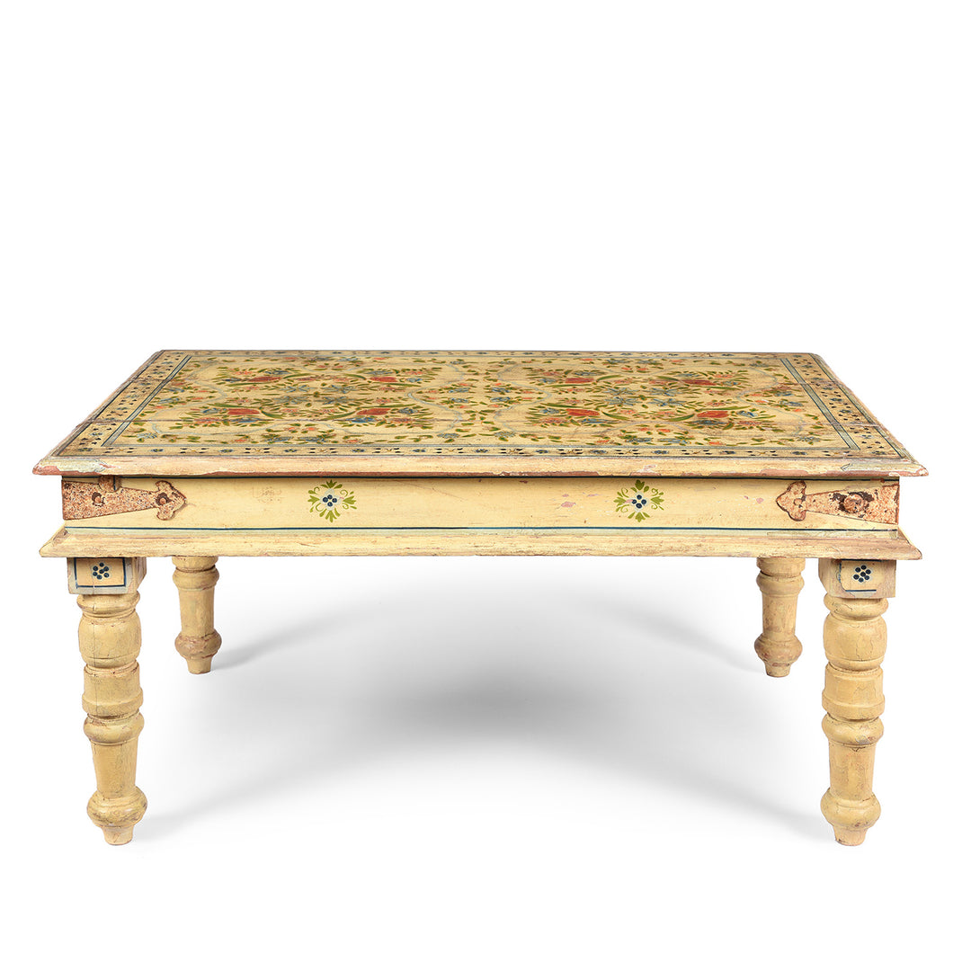 Vintage Painted Coffee Table From Rajasthan | Indigo Antiques