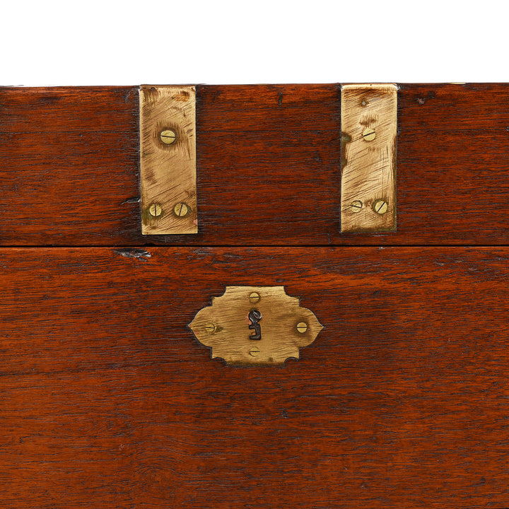 Detail From Antique Brass Bound Teak Military Chest From Rajasthan -19thC | Indigo Antiques