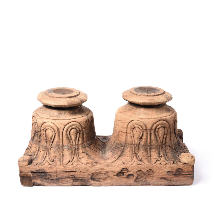 Candle Stand Made From a Carved Teak Capitol- 19thC | Indigo Antiques