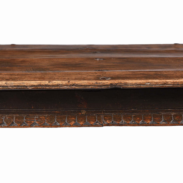 Carved Acacia Wood Takhat Table From Rajasthan - 19Thc