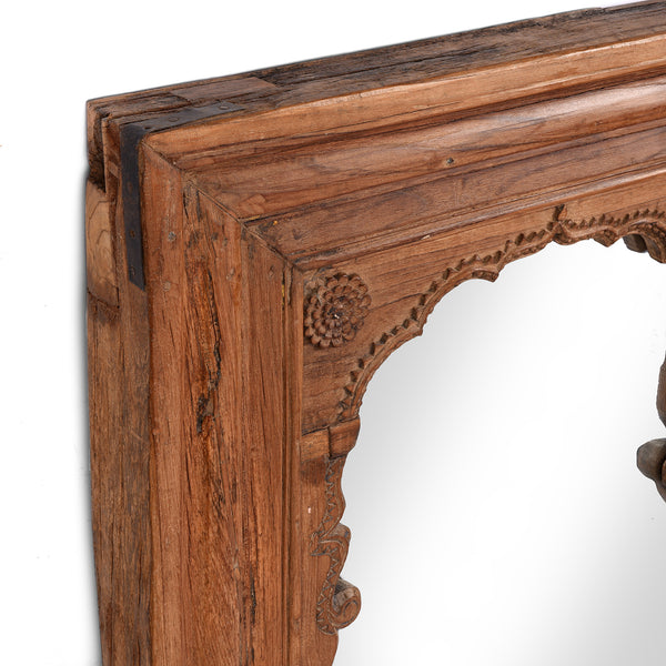 Mirror Made From An Old Teak Window - 19thC (72 x 111cm)