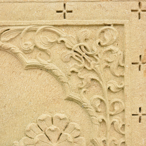 Carved Stone Window Jharokha Panel From Jaisalmer - 18thC