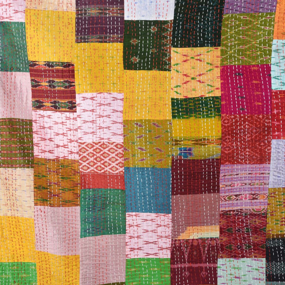 Detail From Kingsize Patola Sari Bedcover | Indigo Antiques